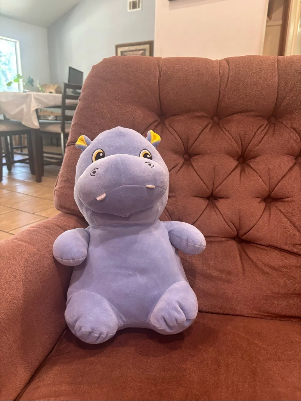Plush Hippo Stuffed Animal - Soft Lavender Hippo Plush Toy